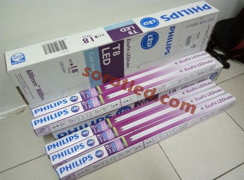 Lampu Philips LED Tube T8 8watt Ecofit SorotLED